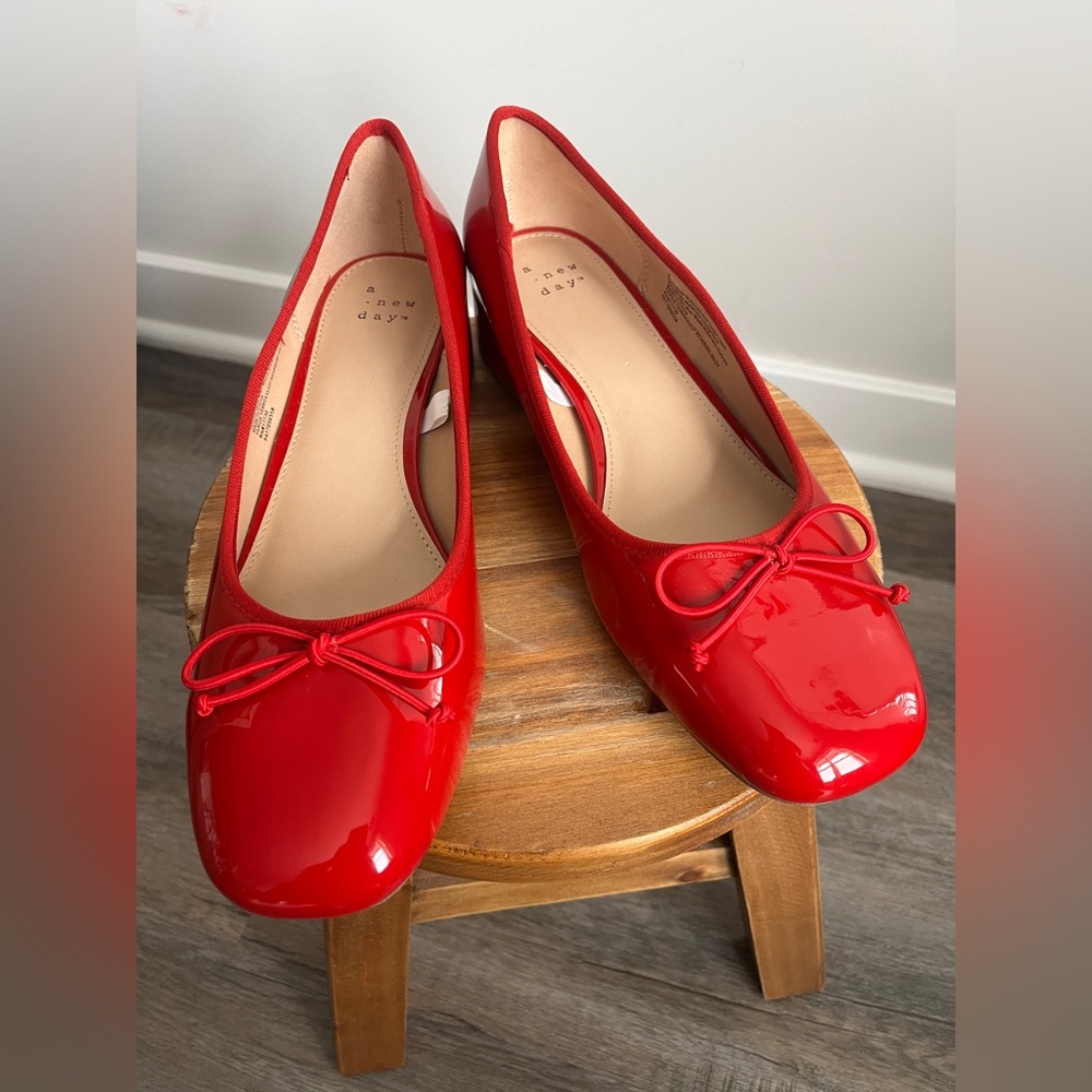 A New Day Patent Red Ballet Flats
